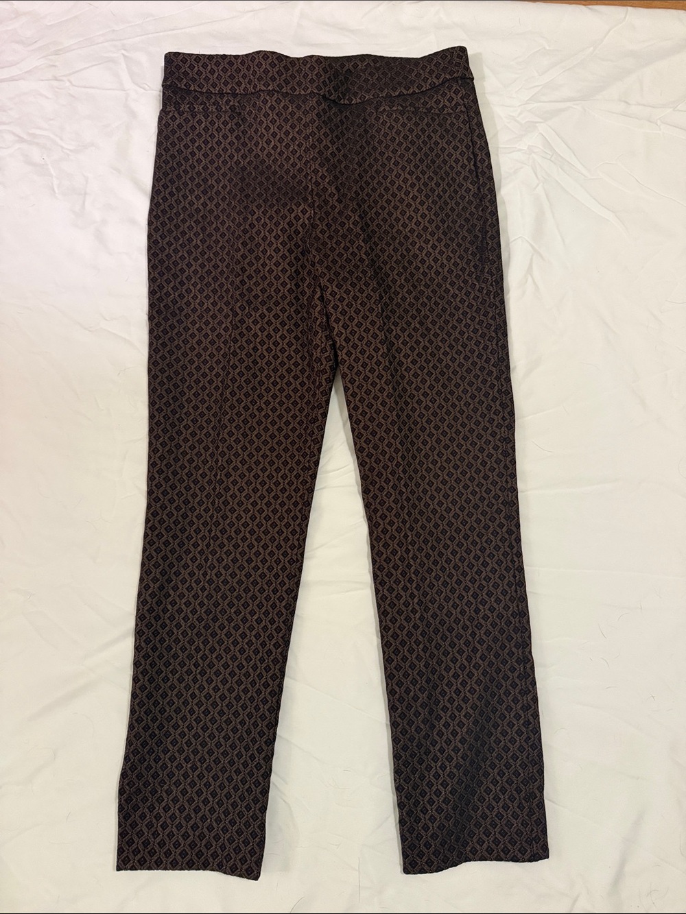 Chico's Black and Brown Boot-Cut Stretch Pants
